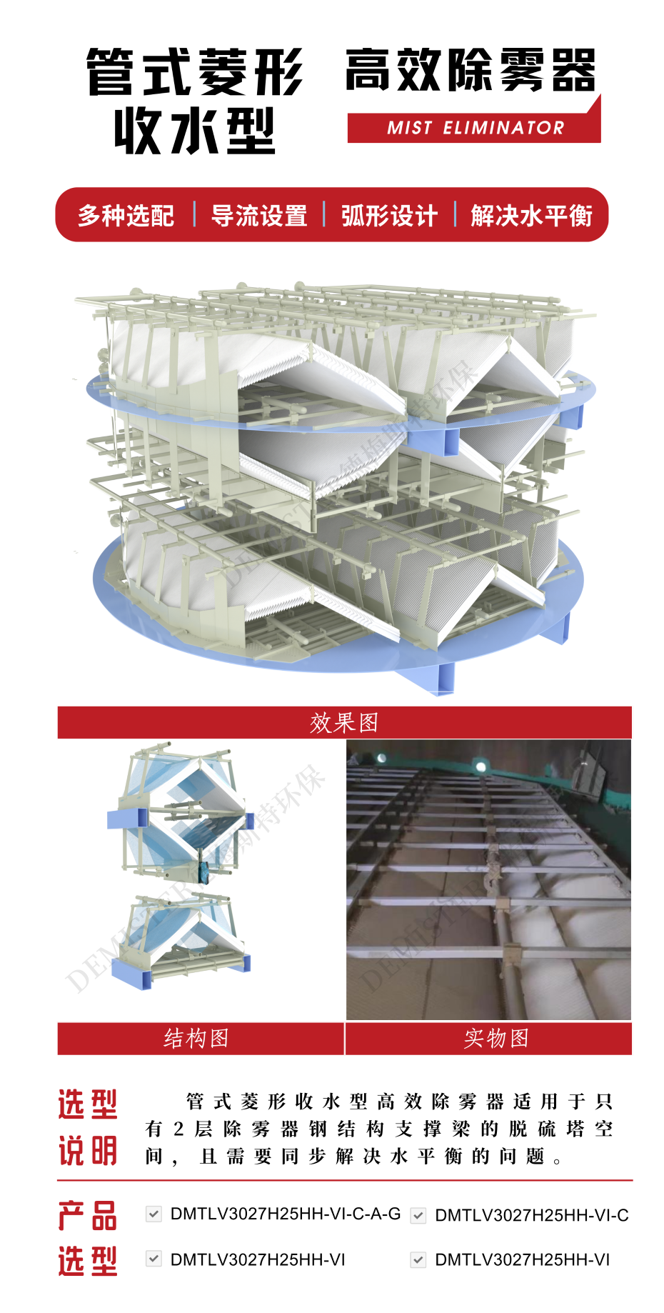 1管式菱形收水型高效除雾器