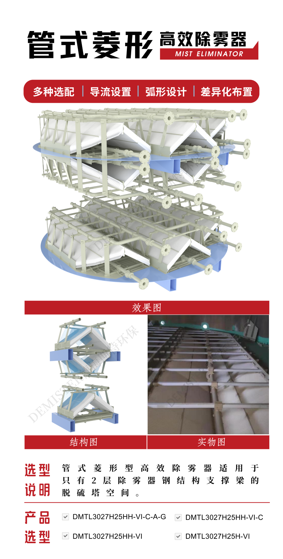 1管式菱形高效除雾器